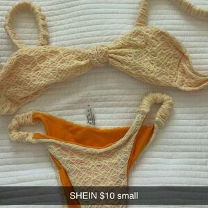 SHEIN Cream and Orange Bikini Set